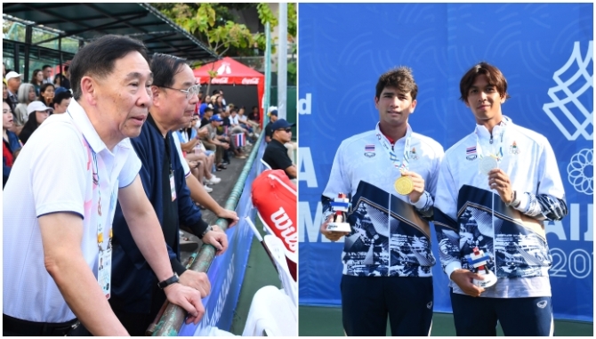 "บิ๊กสุชัย" ฉลองเทนนิสไทยเจ้าทองซีเกมส์ เตรียมมอบเงินล้านในวันที่ 24 ธันวาคมนี้