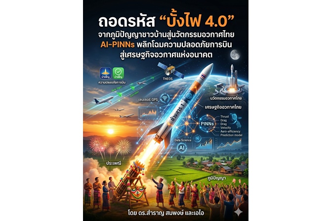 ถอดรหัส “บั้งไฟ 4.0” จากภูมิปัญญาชาวบ้านสู่นวัตกรรมอวกาศไทย AI-PINNs พลิกโฉมความปลอดภัยการบิน สู่เศรษฐกิจอวกาศแห่งอนาคต