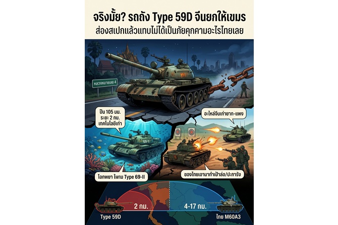 จริงมั้ย? รถถัง Type 59D จีนยกให้เขมร ส่องสเปกแล้วแทบไม่ได้เป็นภัยคุกคามอะไรไทยเลย