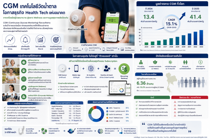 CGM เขย่าตลาด Health Tech จากเครื่องมือผู้ป่วยเบาหวาน สู่ “แพลตฟอร์มสุขภาพ” รับเทรนด์ Wellness–AI
