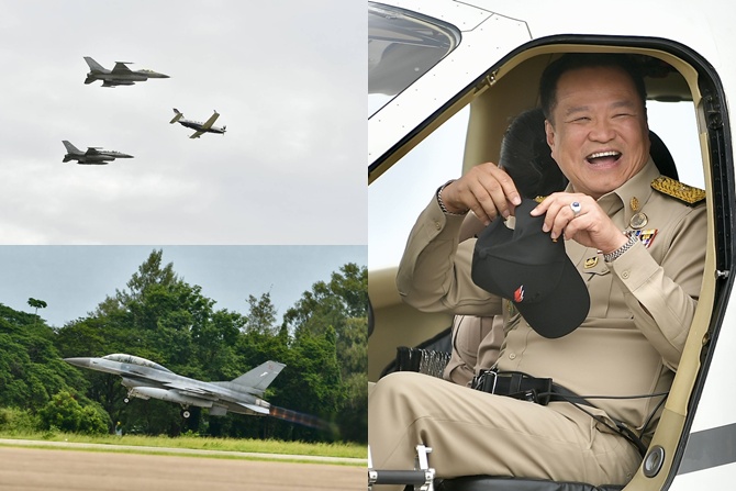 “อนุทิน” ขับเจ็ตส่วนตัวเข้ากองบิน 1 โคราช F-16 บินประกบอารักขา ตรวจความพร้อมทัพฟ้า มอบ 5 นโยบายยกระดับขีดความสามารถรับสงครามยุคใหม่