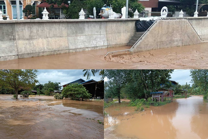 น้ำป่าสักตอนบนเริ่มลด ไหลเข้าเมืองเพชรบูรณ์ คาดไม่เกินคันกั้นน้ำ