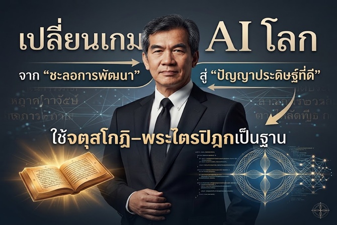 เปลี่ยนเกม AI โลก จาก “ชะลอการพัฒนา” สู่ “ปัญญาประดิษฐ์ที่ดี” ใช้จตุสโกฏิ–พระไตรปิฎกเป็นฐาน